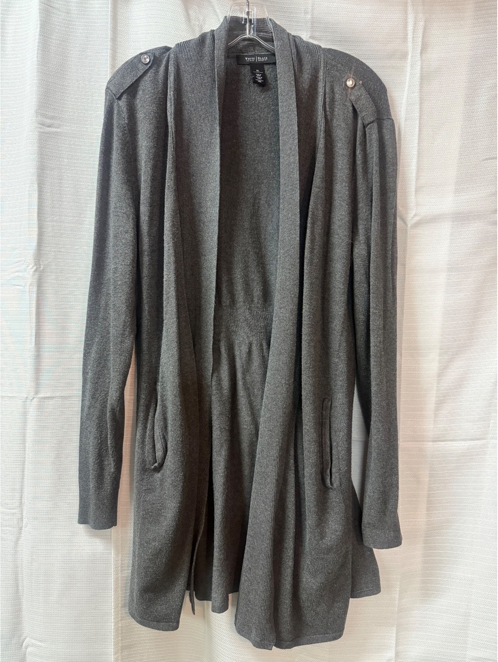 White House Black Market Gray Long Sleeve Cardigan Sweater XL
